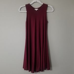 Silence + Noise maroon flowy dress XS